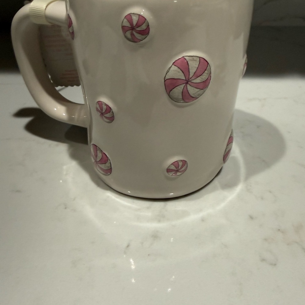 Rae Dunn pink peppermint “sweet Christmas” Mug NWT - Picture 2 of 6